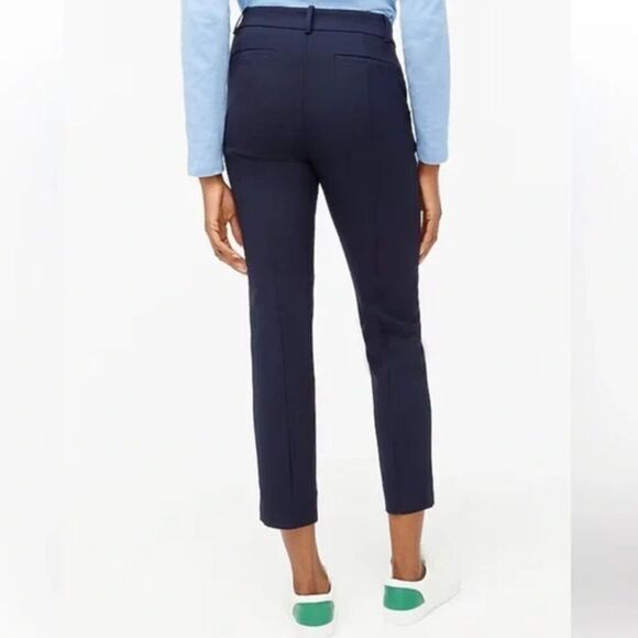 J. Crew Factory J5292 Navy cropped Ruby pant in stretch twill NWOT size 0 Flaw - Picture 2 of 9